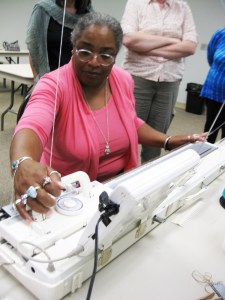 Michelle demonstrates