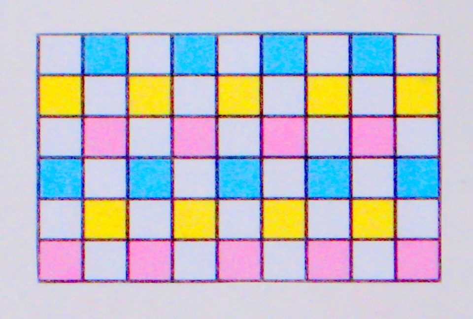 Sarah's chart and knitted sample