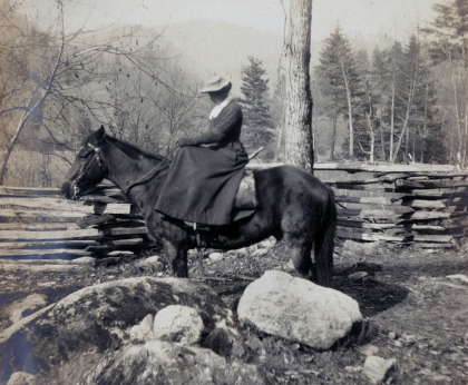 Frances Goodrich riding her favorite pony, Cherokee