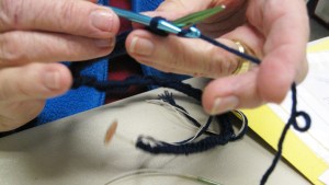 Close up of crocheted cast on