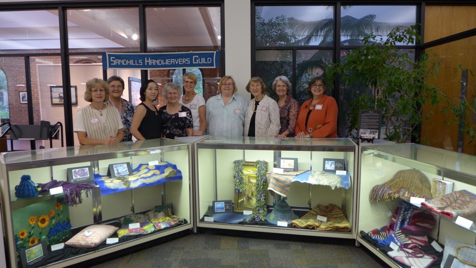 Members and display cases at Boyd Library