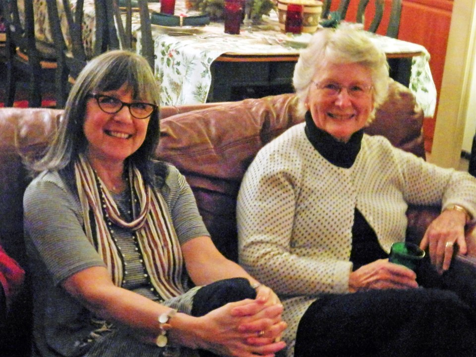 Jackie and Betty relaxing before the serious business of eating the best Christmas dinner yet!