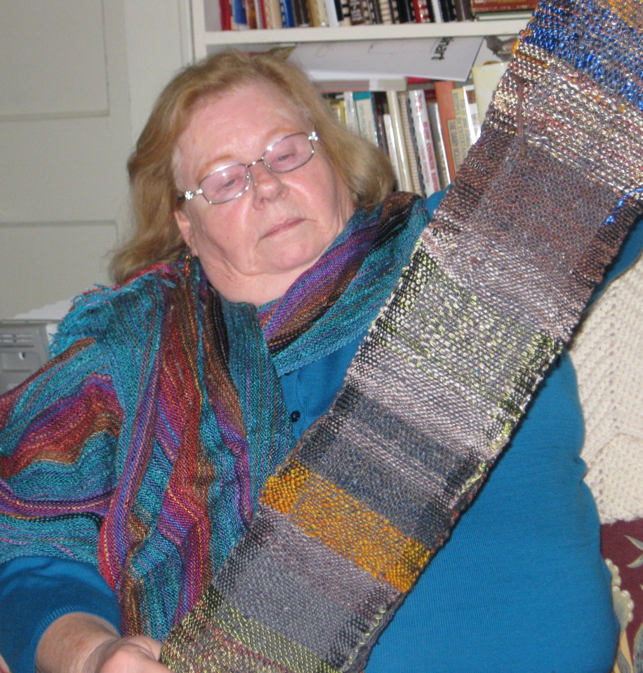 Nancy with scarf inspired by a book