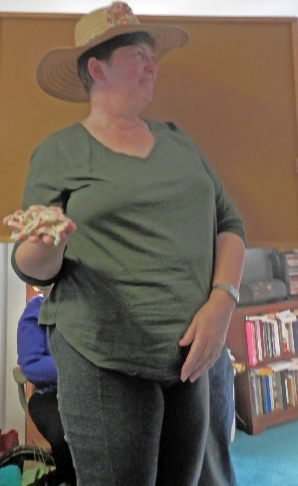 Kate created some delightful knitted flower accessories